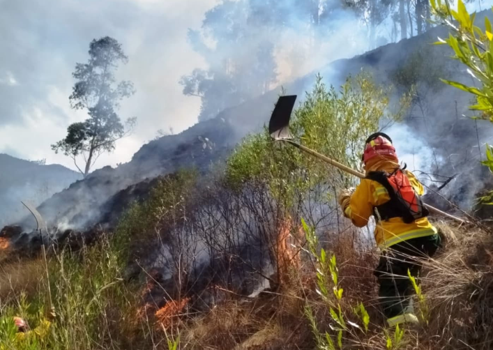 INCENDIO FORESTAL EN EL CERRO QUISAPATA FUE CONTROLADO POR LOS BOMBEROS DE ABANCAY